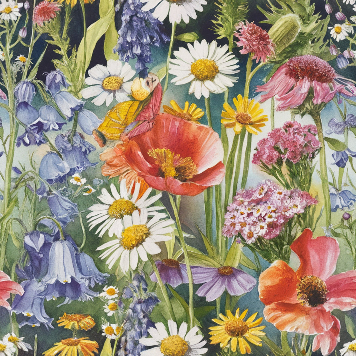 Painted Meadow Pattern 21 Minky Fabric