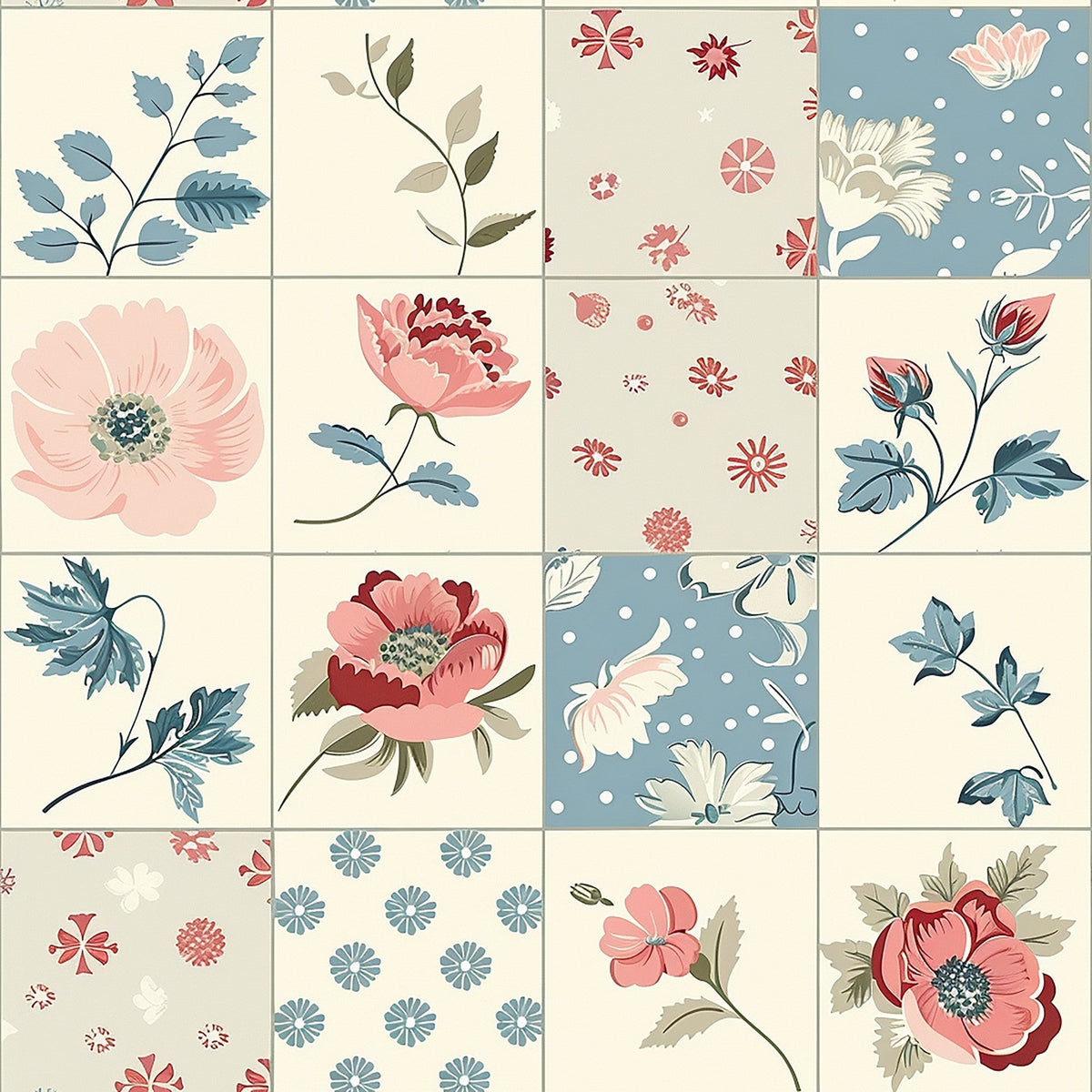 Sage Meadow Blooms Pattern 7 Minky Fabric