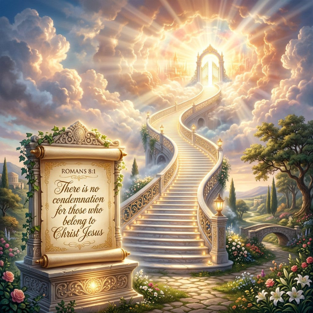 heavenly, spiritual, religious, christian, biblical, scripture, gold, cream, white, sky blue, soft pink, rose, garden, floral, clouds, stairway, architectural, elegant, heavenly gates, paradise, inspirational, faith, grace, peaceful, serene, nature, landscape, flowers, roses, lilies