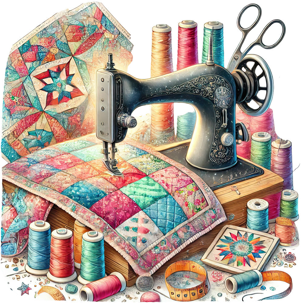Sewing Scenes Fabric Panel 9