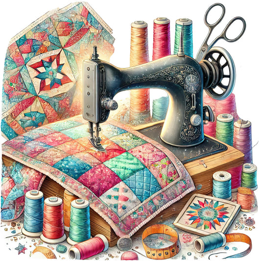 Sewing Scenes Fabric Panel 9