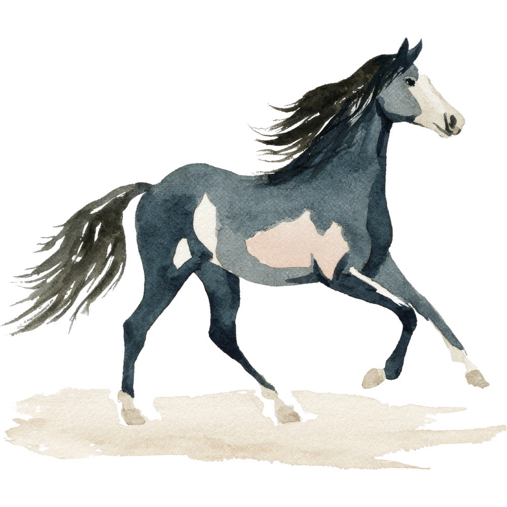 Watercolor Horses Fabric Panel 38