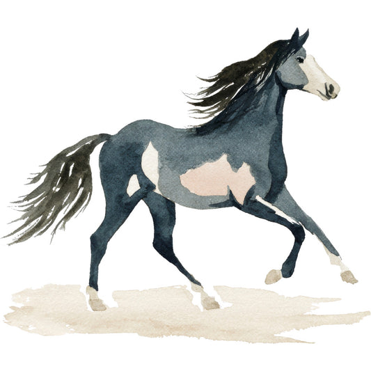 Watercolor Horses Fabric Panel 38