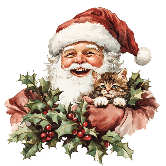 Watercolor Santa Claus Fabric Panel 13