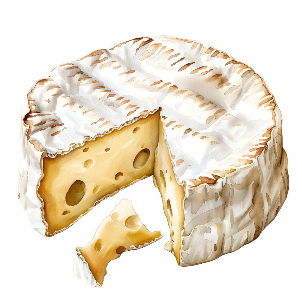 cheese, brie, camembert, food, cream, ivory, white, tan, beige, golden yellow, butter yellow, realistic, detailed, whimsical, playful, food illustration, culinary, gourmet, farmhouse, rustic, kitchen decor, novelty, fun, humorous, artisan, artisanal, food themed, culinary arts, home decor, kitchen fabric