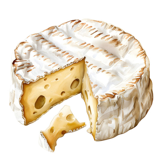 cheese, brie, camembert, food, cream, ivory, white, tan, beige, golden yellow, butter yellow, realistic, detailed, whimsical, playful, food illustration, culinary, gourmet, farmhouse, rustic, kitchen decor, novelty, fun, humorous, artisan, artisanal, food themed, culinary arts, home decor, kitchen fabric
