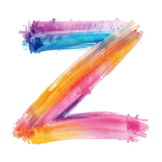 Brushstroke Alphabet Fabric Panel 27