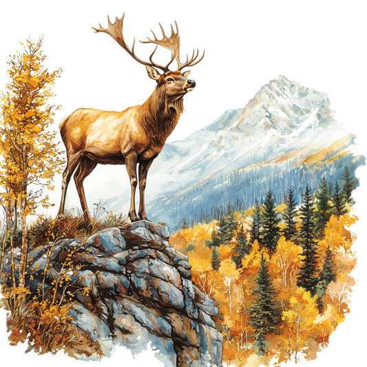 Deer in Nature Fabric Panel 18