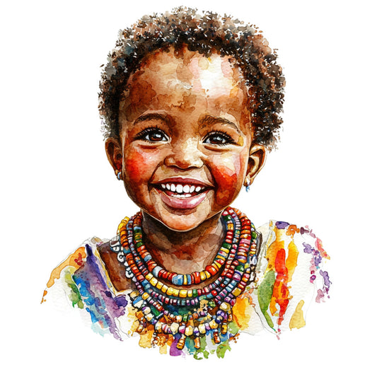 Watercolor Africa Fabric Panel 40