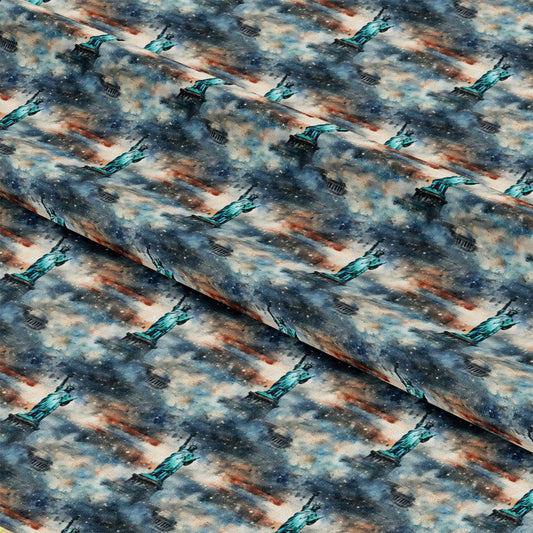 Patriotic Grunge Pattern 6 Quilting Cotton Fabric