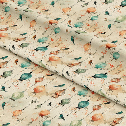 Vintage Birdcages Pattern 10 Quilting Cotton Fabric