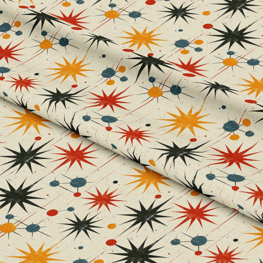 Retro Starburst Pattern 10 Quilting Cotton Fabric