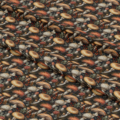 Retro Mushroom Botanical Pattern 4 Quilting Cotton Fabric