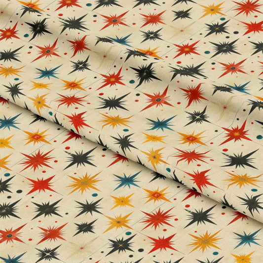 Retro Starburst Pattern 13 Quilting Cotton Fabric