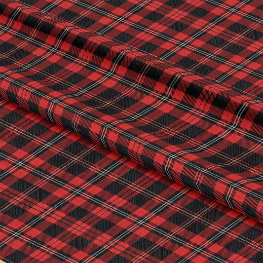 Classic Red and Black Buffalo Plaid Pattern 1 Quilting Cotton Fabric