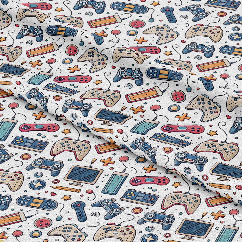 Modern Gamer Controllers Pattern 4 Quilting Cotton Fabric