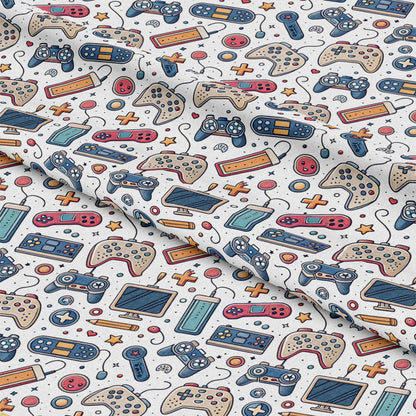 Modern Gamer Controllers Pattern 4 Quilting Cotton Fabric