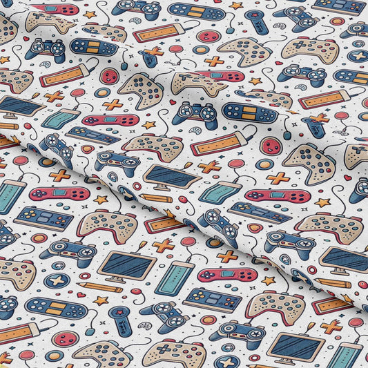 Modern Gamer Controllers Pattern 4 Quilting Cotton Fabric