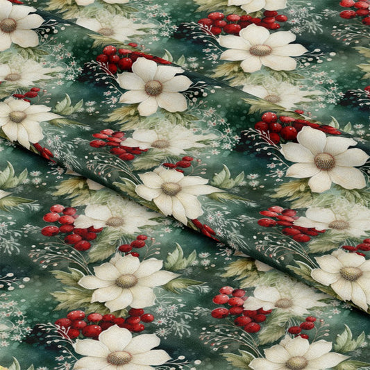 Christmas Florals Pattern 15 Quilting Cotton Fabric
