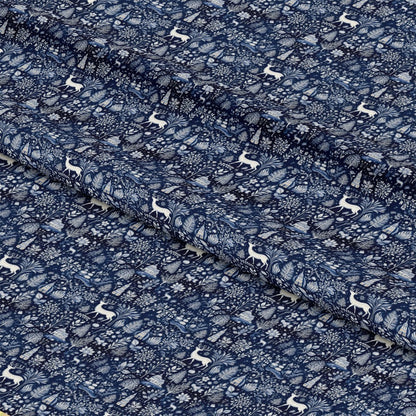 Delft Blue Winter Pattern 4 Quilting Cotton Fabric