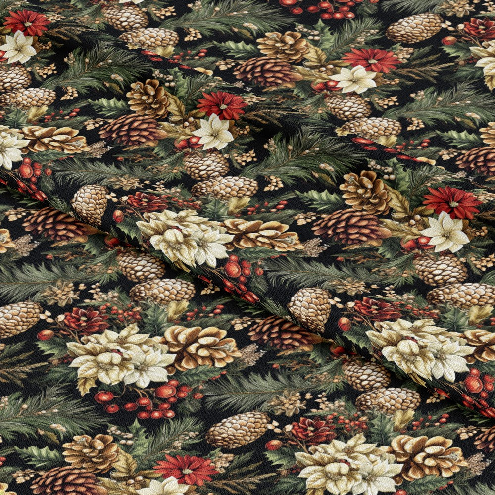 Christmas Pinecones Pattern 9 Quilting Cotton Fabric