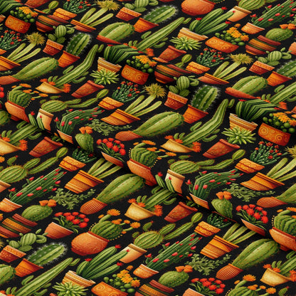 Retro Cactus Pattern 7 Quilting Cotton Fabric