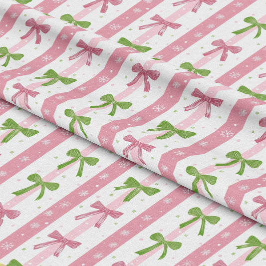 Sweet Pink Christmas Pattern 10 Quilting Cotton Fabric