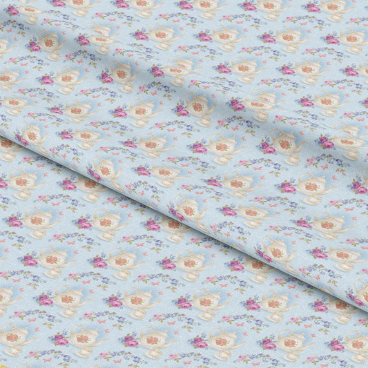 Pink Tea Party Pattern 6 Quilting Cotton Fabric