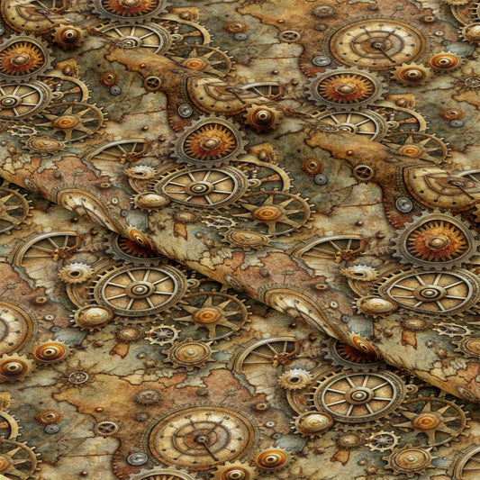 Steampunk Old Maps Pattern 8 Quilting Cotton Fabric