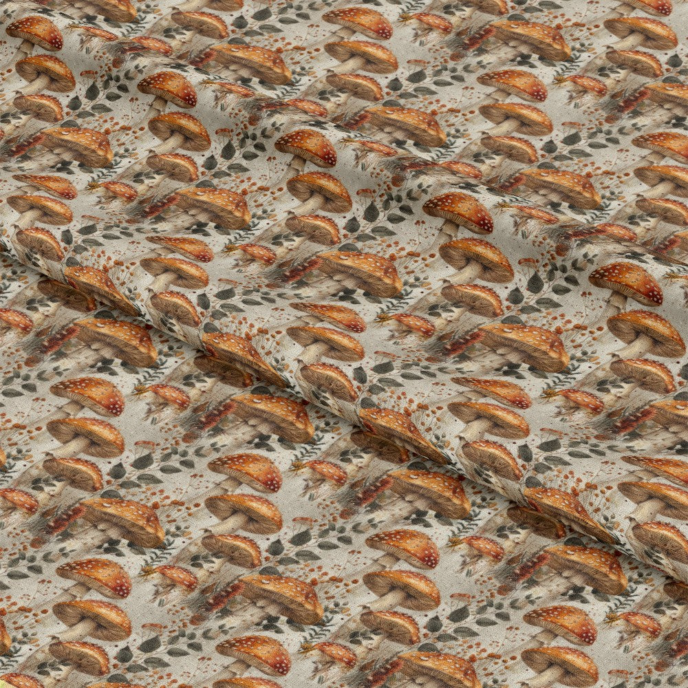 Retro Mushroom Botanical Pattern 8 Quilting Cotton Fabric