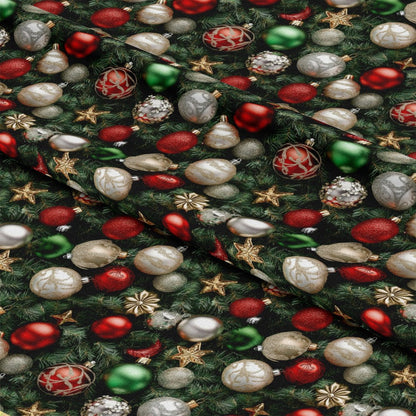 Realistic Christmas Ornaments Pattern 8 Quilting Cotton Fabric