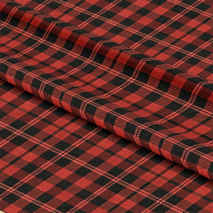 Classic Red and Black Buffalo Plaid Pattern 7 Quilting Cotton Fabric