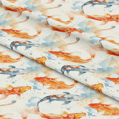 Watercolor Fish Pattern 13 Quilting Cotton Fabric