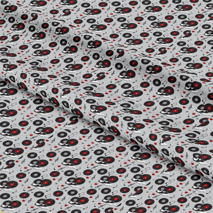 50s Black and Red Diner Pattern 15 Quilting Cotton Fabric