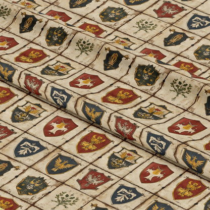 Rustic German Banners and Shields Pattern 16 Quilting Cotton Fabric