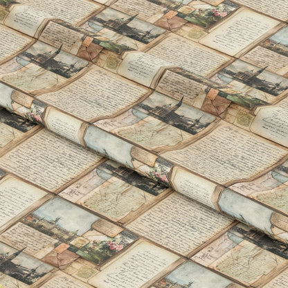 Vintage World Scrolls Pattern 5 Quilting Cotton Fabric