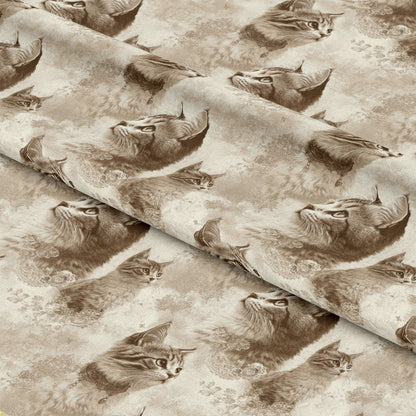 Vintage Cats With Lace Pattern 11 Quilting Cotton Fabric