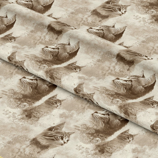 Vintage Cats With Lace Pattern 11 Quilting Cotton Fabric