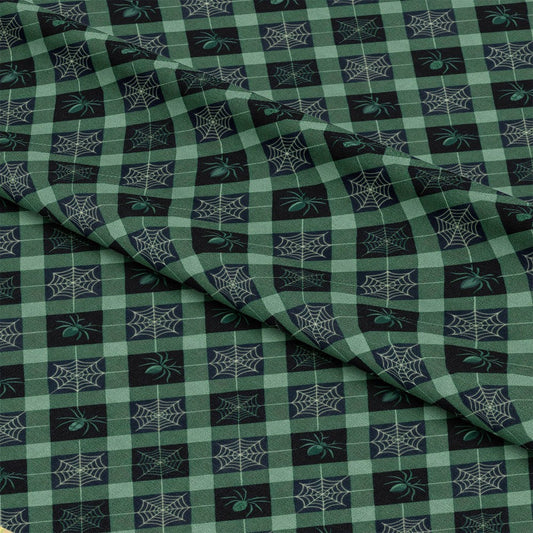 Halloween Gingham and Stripes Pattern 1 Quilting Cotton Fabric