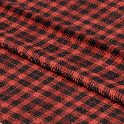 Classic Red and Black Buffalo Plaid Pattern 6 Quilting Cotton Fabric