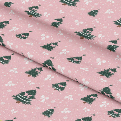 Sweet Pink Christmas Pattern 1 Quilting Cotton Fabric