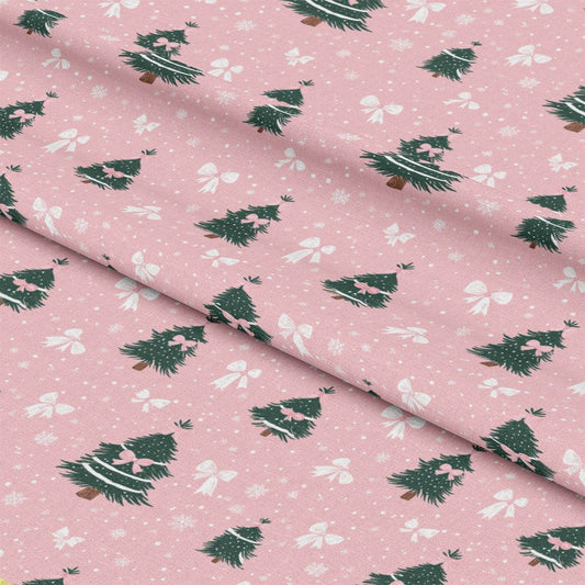 Sweet Pink Christmas Pattern 1 Quilting Cotton Fabric