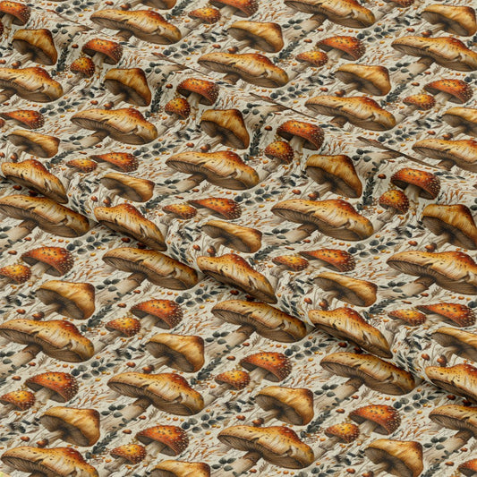 Retro Mushroom Botanical Pattern 6 Quilting Cotton Fabric