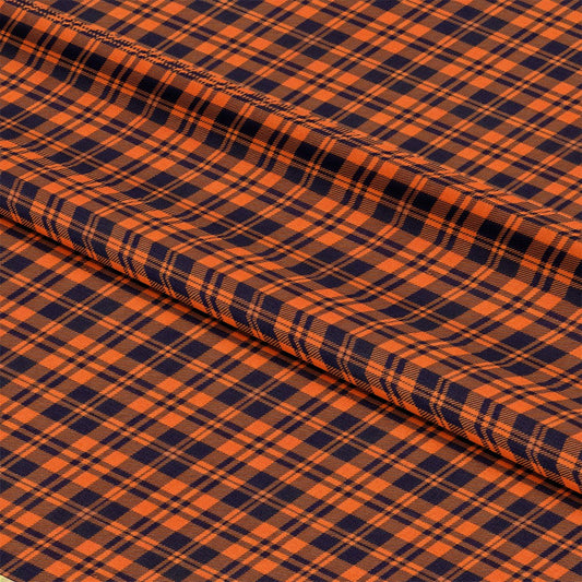 Halloween Gingham and Stripes Pattern 8 Quilting Cotton Fabric