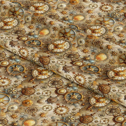 Steampunk Old Maps Pattern 1 Quilting Cotton Fabric