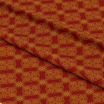 Red Gold Christmas Pattern 1 Quilting Cotton Fabric