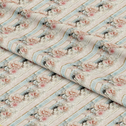 Floral Stripes Pattern 3 Quilting Cotton Fabric