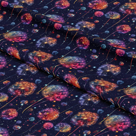 Midnight Dandelions Pattern 8 Quilting Cotton Fabric