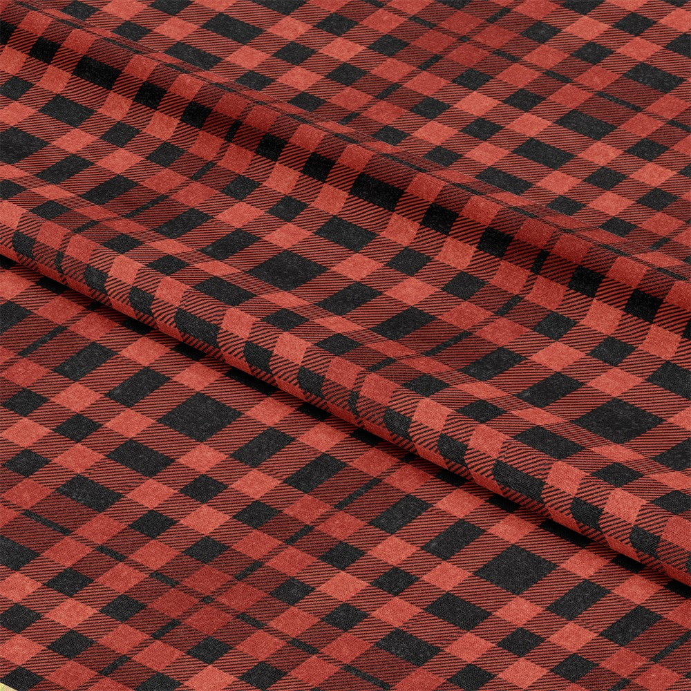 Classic Red and Black Buffalo Plaid Pattern 4 Quilting Cotton Fabric