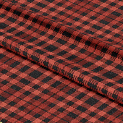 Classic Red and Black Buffalo Plaid Pattern 4 Quilting Cotton Fabric